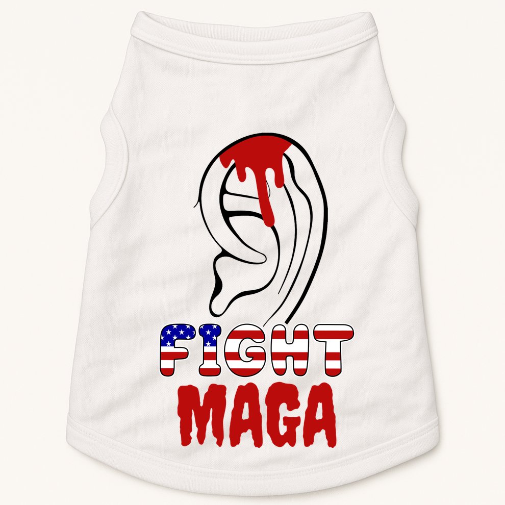 Fight Maga Pro Donald Trump Bleeding Ear Doggie Tank