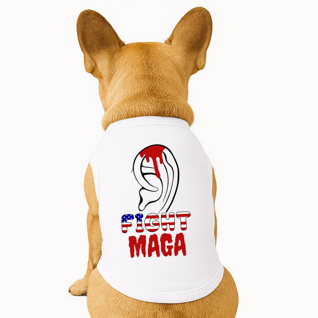 Fight Maga Pro Donald Trump Bleeding Ear Doggie Tank