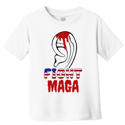 Fight Maga Pro Donald Trump Bleeding Ear Toddler T-Shirt
