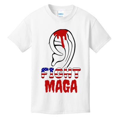 Fight Maga Pro Donald Trump Bleeding Ear Kids T-Shirt
