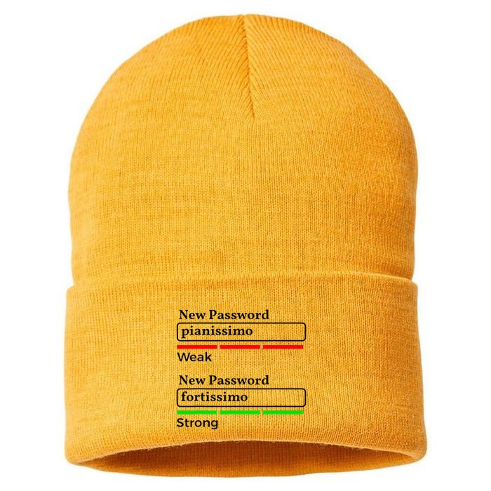 Funny Musician Password Classical Music Theory Class Jokes Sustainable Knit Beanie