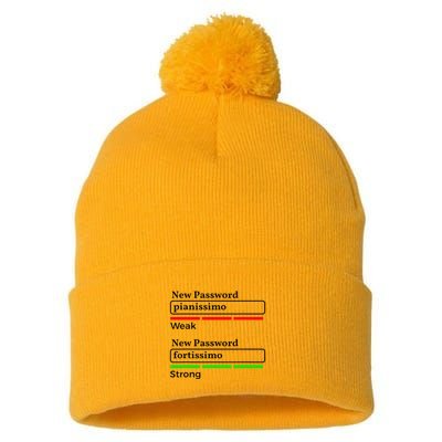 Funny Musician Password Classical Music Theory Class Jokes Pom Pom 12in Knit Beanie