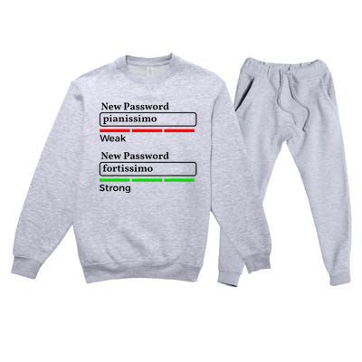 Funny Musician Password Classical Music Theory Class Jokes Premium Crewneck Sweatsuit Set