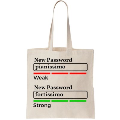 Funny Musician Password Classical Music Theory Class Jokes Tote Bag