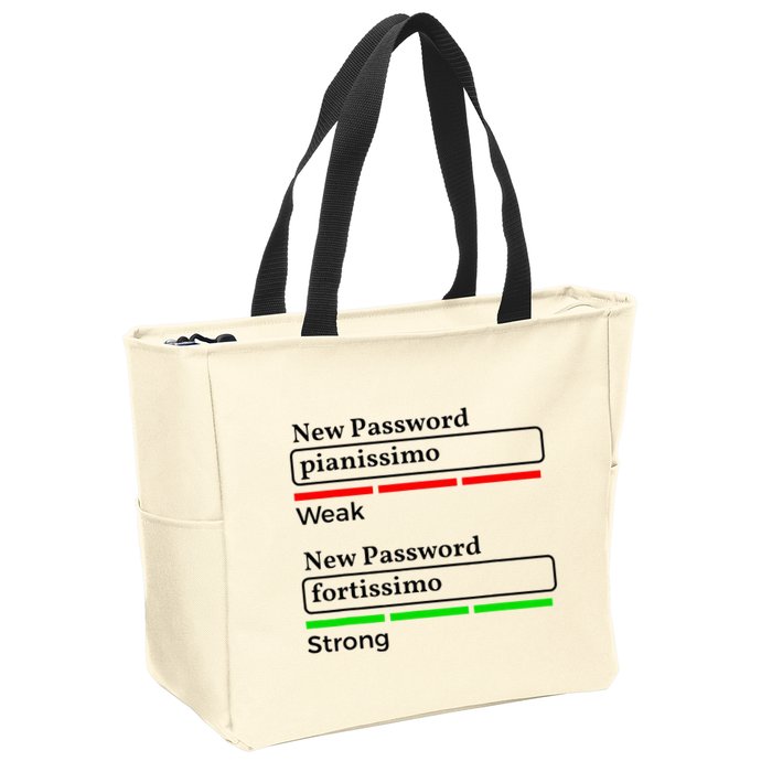 Funny Musician Password Classical Music Theory Class Jokes Zip Tote Bag