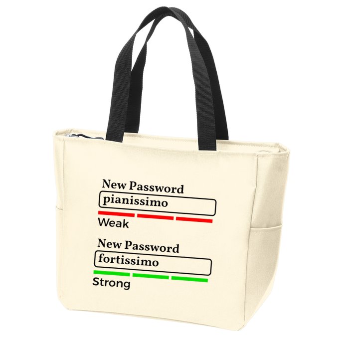 Funny Musician Password Classical Music Theory Class Jokes Zip Tote Bag