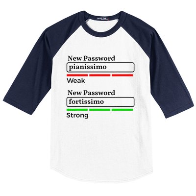 Funny Musician Password Classical Music Theory Class Jokes Baseball Sleeve Shirt