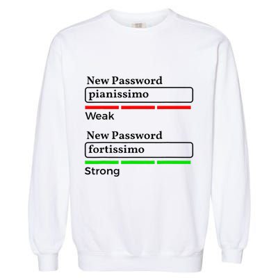 Funny Musician Password Classical Music Theory Class Jokes Garment-Dyed Sweatshirt