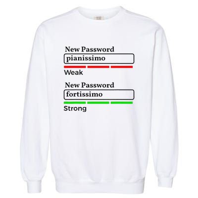 Funny Musician Password Classical Music Theory Class Jokes Garment-Dyed Sweatshirt