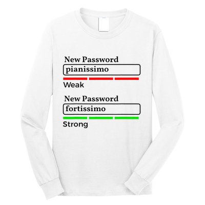 Funny Musician Password Classical Music Theory Class Jokes Long Sleeve Shirt