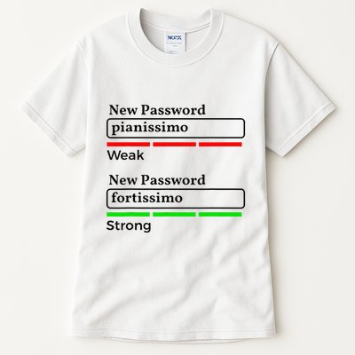 Funny Musician Password Classical Music Theory Class Jokes Tall T-Shirt