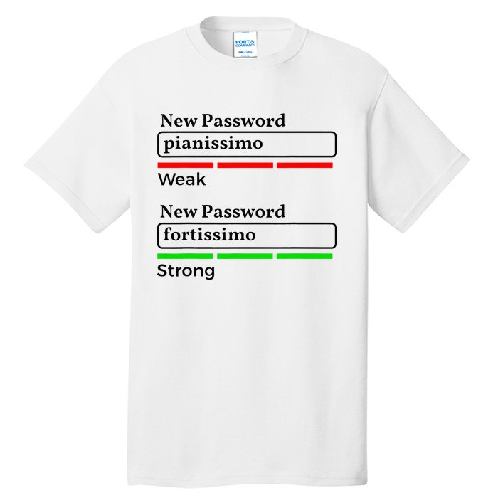 Funny Musician Password Classical Music Theory Class Jokes Tall T-Shirt