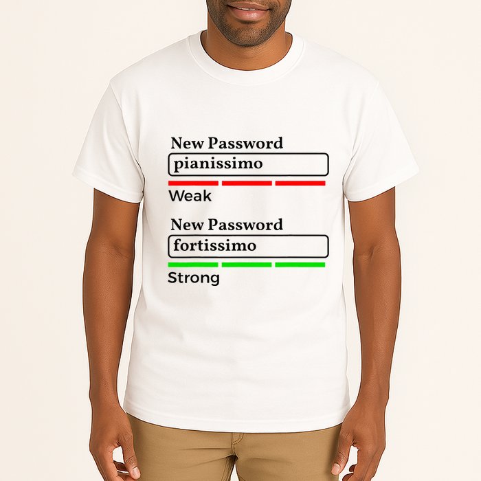 Funny Musician Password Classical Music Theory Class Jokes Tall T-Shirt