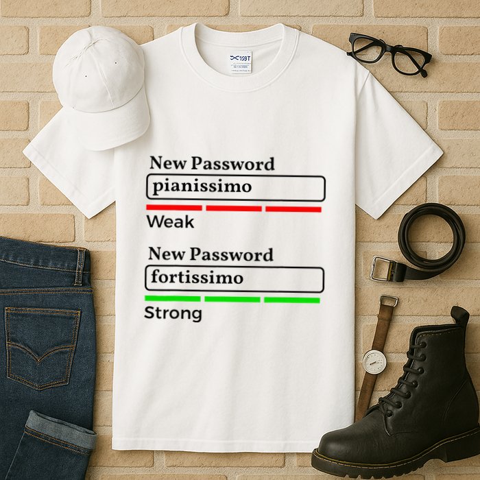 Funny Musician Password Classical Music Theory Class Jokes Tall T-Shirt