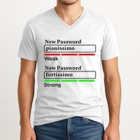Funny Musician Password Classical Music Theory Class Jokes V-Neck T-Shirt