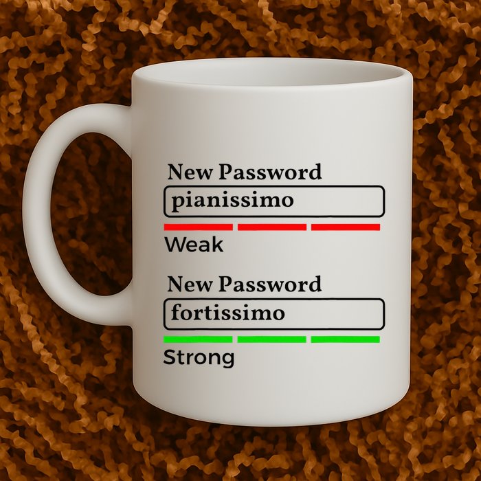 Funny Musician Password Classical Music Theory Class Jokes Mug