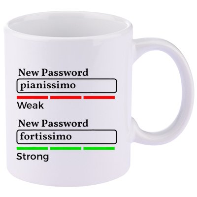 Funny Musician Password Classical Music Theory Class Jokes 11oz C Handle Ceramic Mug