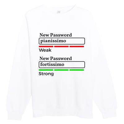 Funny Musician Password Classical Music Theory Class Jokes Premium Crewneck Sweatshirt