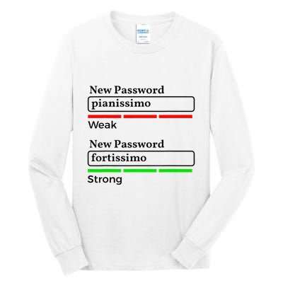 Funny Musician Password Classical Music Theory Class Jokes Tall Long Sleeve T-Shirt