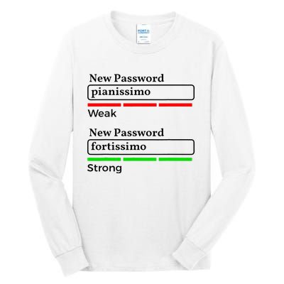 Funny Musician Password Classical Music Theory Class Jokes Tall Long Sleeve T-Shirt