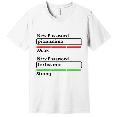 Funny Musician Password Classical Music Theory Class Jokes Premium T-Shirt