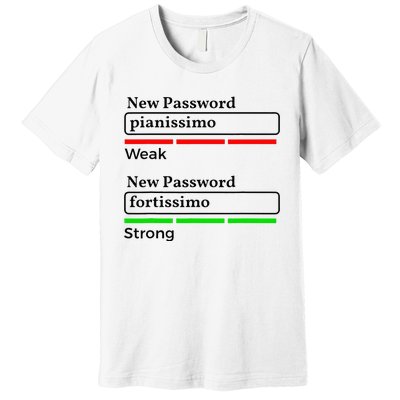 Funny Musician Password Classical Music Theory Class Jokes Premium T-Shirt