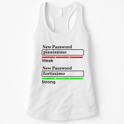 Funny Musician Password Classical Music Theory Class Jokes Womens Tank Top
