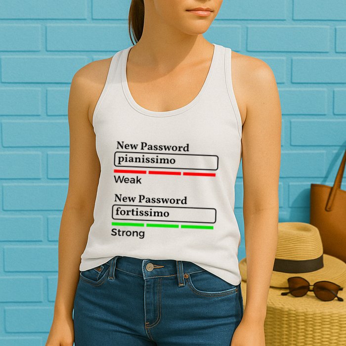 Funny Musician Password Classical Music Theory Class Jokes Womens Tank Top