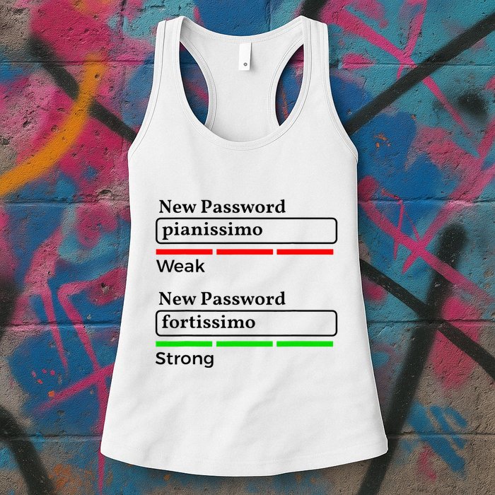 Funny Musician Password Classical Music Theory Class Jokes Womens Tank Top