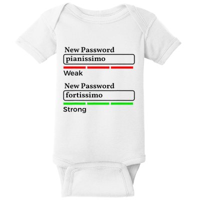 Funny Musician Password Classical Music Theory Class Jokes Baby Bodysuit