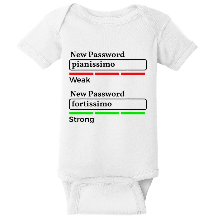 Funny Musician Password Classical Music Theory Class Jokes Baby Bodysuit