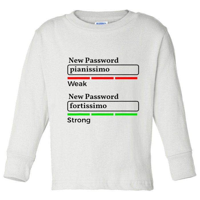 Funny Musician Password Classical Music Theory Class Jokes Toddler Long Sleeve Shirt