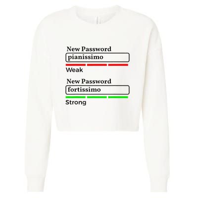 Funny Musician Password Classical Music Theory Class Jokes Cropped Pullover Crew