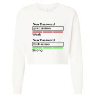 Funny Musician Password Classical Music Theory Class Jokes Cropped Pullover Crew