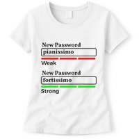 Funny Musician Password Classical Music Theory Class Jokes Womens T-Shirt