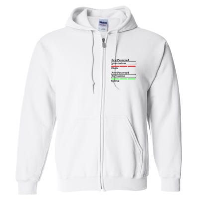 Funny Musician Password Classical Music Theory Class Jokes Full Zip Hoodie
