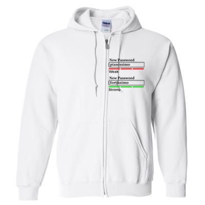 Funny Musician Password Classical Music Theory Class Jokes Full Zip Hoodie