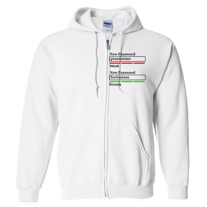 Funny Musician Password Classical Music Theory Class Jokes Full Zip Hoodie