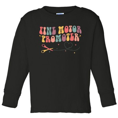 Fine Motor Promoter Occupational Therapy OT Therapist Groovy Toddler Long Sleeve Shirt