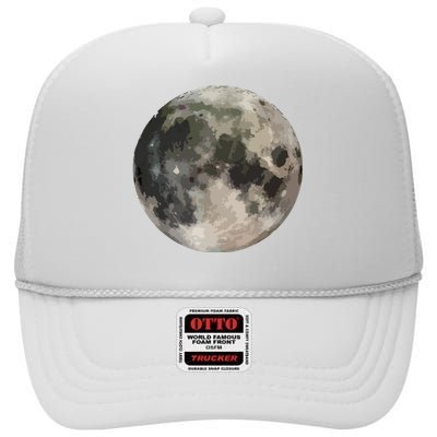 Full Moon Phase Space Love Photography Astronomy High Crown Mesh Back Trucker Hat