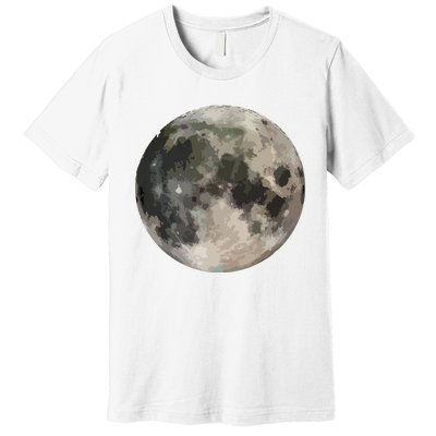 Full Moon Phase Space Love Photography Astronomy Premium T-Shirt