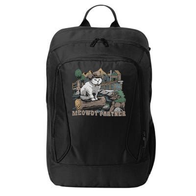 Funny Meowdy Partner Christmas Gift For Cat Lovers Cowboy Cat Dad Gift Idea Cat City Backpack