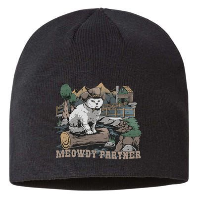 Funny Meowdy Partner Christmas Gift For Cat Lovers Cowboy Cat Dad Gift Idea Cat Sustainable Beanie
