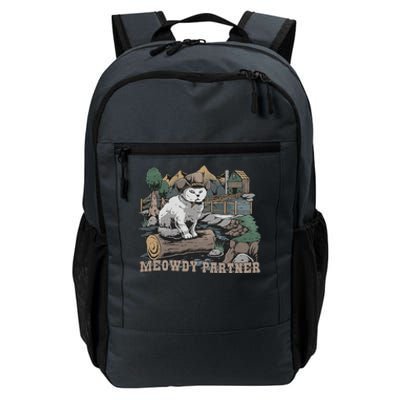 Funny Meowdy Partner Christmas Gift For Cat Lovers Cowboy Cat Dad Gift Idea Cat Daily Commute Backpack