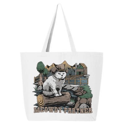 Funny Meowdy Partner Christmas Gift For Cat Lovers Cowboy Cat Dad Gift Idea Cat 25L Jumbo Tote