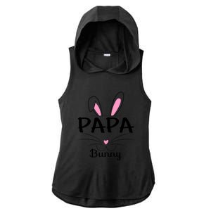 Family Matching Papa Bunny Graphic Easter Costume Papa Funny Gift Ladies PosiCharge Tri-Blend Wicking Draft Hoodie Tank