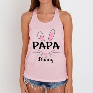 Family Matching Papa Bunny Graphic Easter Costume Papa Funny Gift Women's Knotted Racerback Tank