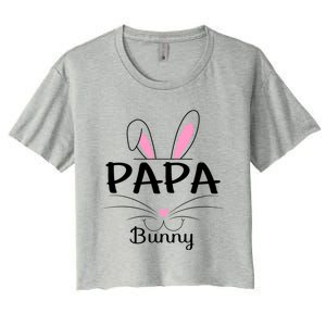 Family Matching Papa Bunny Graphic Easter Costume Papa Funny Gift Women's Crop Top Tee