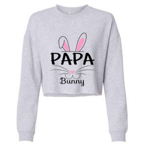 Family Matching Papa Bunny Graphic Easter Costume Papa Funny Gift Cropped Pullover Crew