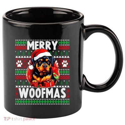 Family Matching Pajama Top Ugly Christmas Dog Rottweiler Gift 11oz C Handle Ceramic Mug